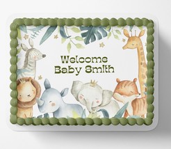 SAFARI BABY SHOWER Cake Topper Edible Image Jungle baby shower Edible Im... - £16.54 GBP+