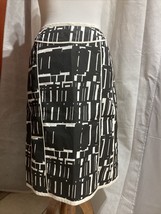 narciso rodriguez AEFFE SPA White and Black Straight Print zip back Skirt - $74.25