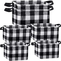 Buffalo Check Basket Bin Solid Storage Organizer With Handles, By Boao - £31.69 GBP