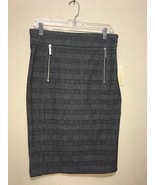 Michael Kors Black GREY PLAYED Pencil Skirt Stretchy sz S NEW - $137.64 CAD