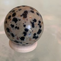 Dalmatian Jasper Sphere with Stand Mini Polished Orb Crystal Healing Mediation - £7.58 GBP