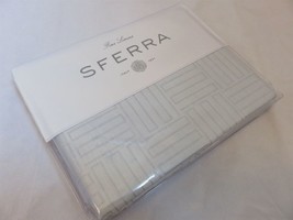Sferra Andello Full Queen duvet Cover Linen Blend Geometric Aquamarine B... - $383.95