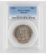 1921 50¢ Missouri Silver Commemorative Graded by PCGS as MS-63! Low Mintage - $1,049.39