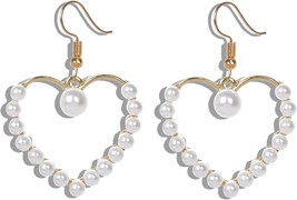 Fashion heart Pearl Earrings - $25.39