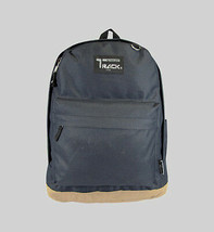 BLACK Backpack School Bag Pack Leather Bottom Hiking Day Ruksack Book Camping - £15.76 GBP