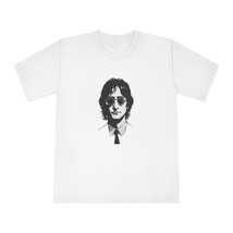 John Lennon Photo Crewneck: Classic 100% Cotton Casual T-Shirt in Black and Whit - £24.30 GBP+