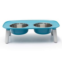 Messy Mutts Dog Double Feeder Elevated Blue - £56.80 GBP