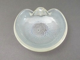 Seguso Murano Italy Vintage  Mid Century Modern Silver Fleck Art Glass Bowl - £297.25 GBP