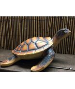 Tropical/Nautical~Polyresin Wood-look~Carved Large Single Sea Turtle - $24.95