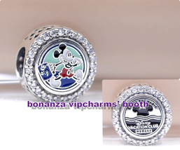 925 Silver Disney Parks Disney Vacation Club Member Mickey Mouse Button Charm  - £13.37 GBP