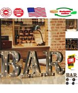 LED Vintage BAR Sign - Illuminated Marquee Light for Home Parties &amp; Decor - $69.92 CAD