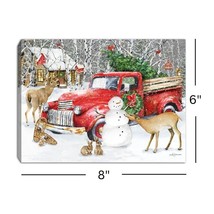 Christmas Truck led Lighted Tabletop Canvas Print image 3