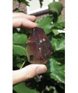 Blue sumatra Amber / Bernstein palmpiece / freeform - $69.15 CAD