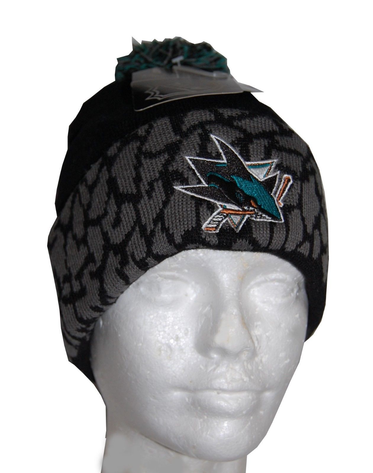   NHL San Jose Sharks   Logo  Knit Pom Beanie Cap  - $24.74