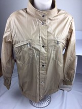 Vintage Obermeyer 70s Tan Nylon Wind Ski Shirt Jacket Womens Small - wit... - $39.09