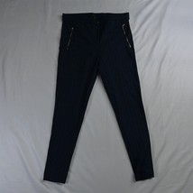 Ann Taylor 10 Blue Stripe Gold High Rise Skinny Stretch Womens Dress Pants - £23.53 GBP