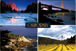 Postcard California Composite of Four Scenes Popular Vacation Destinations - £3.89 GBP
