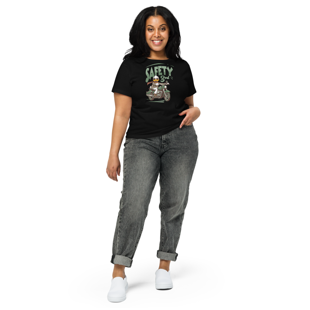 Women’s High-Waisted T-Shirt – Safety 3rd Black - $49.99