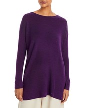 Eileen Fisher Women&#39;s Merino Wool Boat Neck Tunic Purple L B4HP $278 - £27.93 GBP