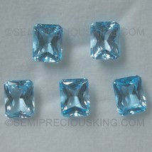 Natural Topaz Octagon Princess Cut 9X7mm Top Sky Blue Color VVS Clarity Loose Ge - £10.87 GBP