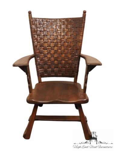 Amish-Made OLD HICKORY American Provincial Accent Arm Chair with Rattan Woven... - $799.99