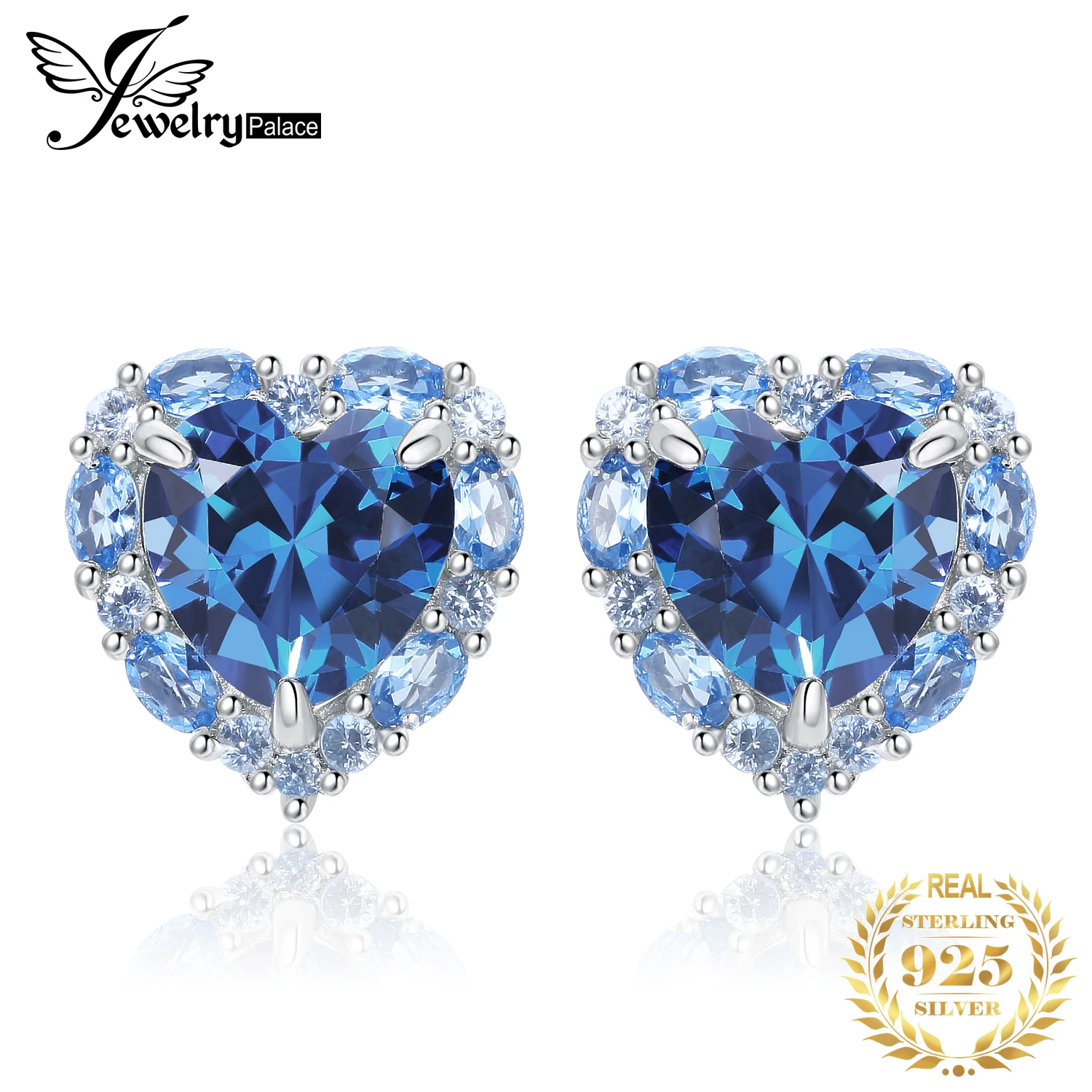 New Arrival Heart Bow Love 5ct Blue Gemstone Created Blue Spinel 925 Sterling Si - £39.25 GBP