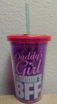 &quot;DADDY&#39;S MOMMY&#39;S BFF&quot; 10 OZ KIDS TUMBLER CUP W/ STRAW BPA FREE  - £6.45 GBP