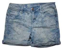 Seven 7 Shorts Blue Jean Denim Women Junior 4 Floral Print - $16.22