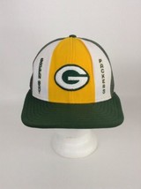 NFL Football Trucker Snapback Cap Hat Green Bay Packers Yellow Green Vintage 80s - £32.43 GBP