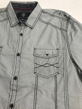 Tranquility Mayhem Shirt Gray XL Slim Fit Geometric Stitch Long Sleeve W... - £12.12 GBP