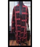 Koton Casual Black &amp; Red Long Cardigan Sweater With Pockets Size M NEW - $385.77 MXN