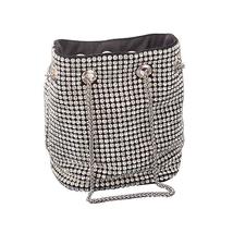 Women Rhinestone Bucket Bag Evening Sparkly Clutch Crossbody Shoulder Bag - £30.52 GBP