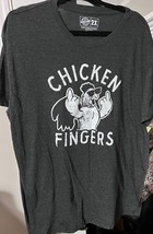 Men’s Chicken Fingers Middle Finger Graphic T Shirt Sarcastic Sz 2X - £7.85 GBP