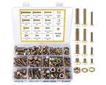 318Pcs Heavy Duty Bolts and Nuts Kit, Flat Hex Head Cap Screws Bolts and... - £20.43 GBP