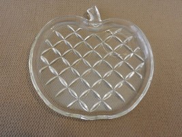 Vintage Glass Apple Tray, with Thatch Design - $30.00