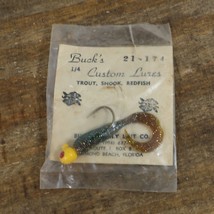 NOS Bucks Custom Lures Paddle Tail Soft Lure Jig Sparkle Brown Yellow He... - $7.13