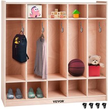 VEVOR Preschool Cubby Lockers 5-Section Plywood Birch Coat Locker 15MM Thickness - £287.55 GBP