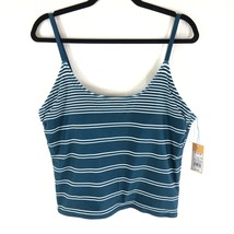 Kona Sol Tankini Top Striped Teal Blue White Size XL - £11.58 GBP