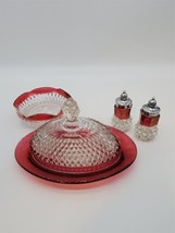 Glass - Butter Dish, Salt and Pepper Shakers, and Small Bowl - £17.60 GBP