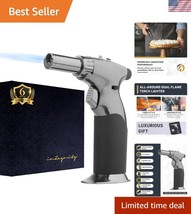 Black Handheld Butane Torch with Ignition Lock - Ideal for Cooking &amp; Crafts - $45.00