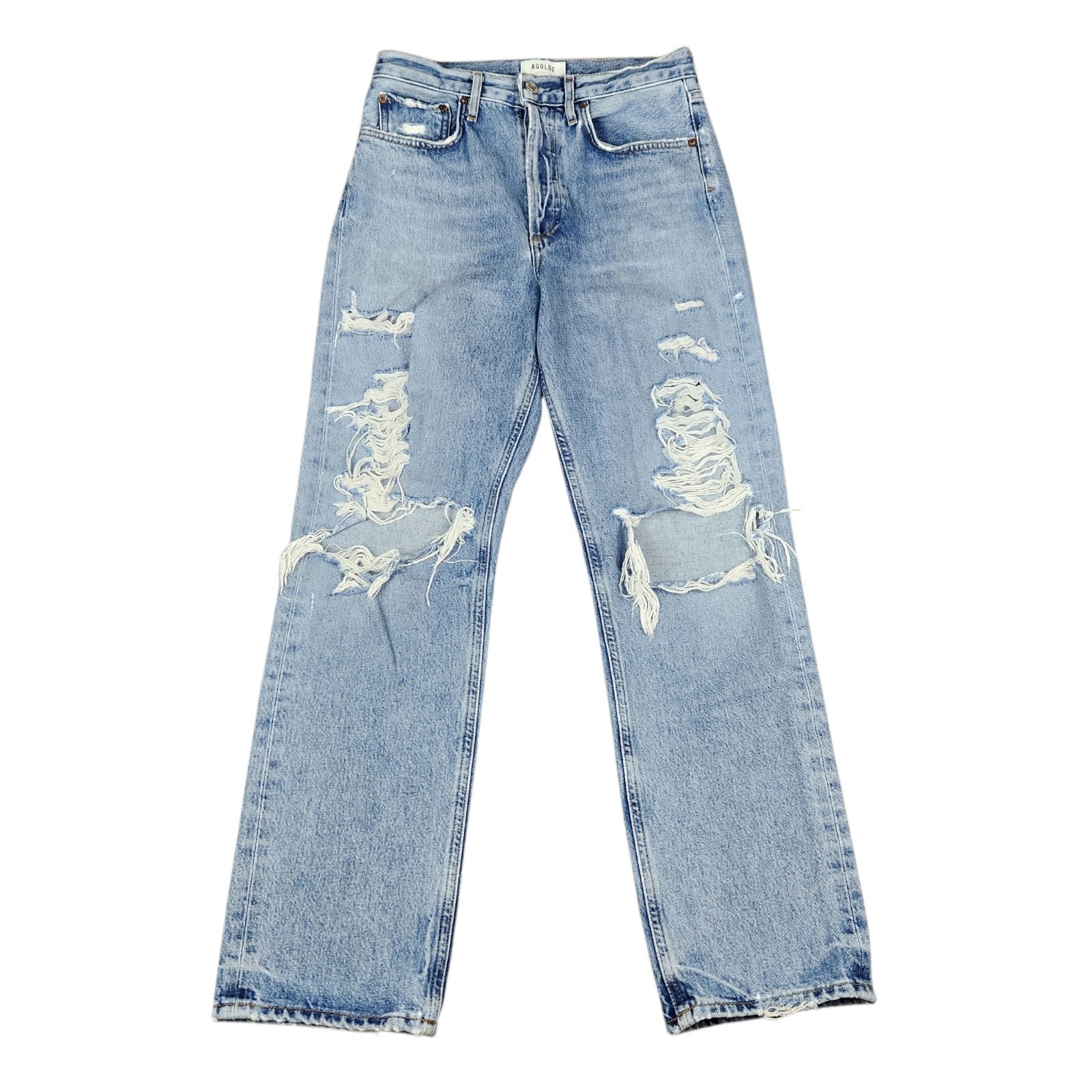 Agolde Jeans Womens Size 25 90s High Rise Loose Fit Distressed Blue Deni... - $118.79