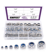 250Pcs 304 Stainless Steel Lock Nut Kit - M3-M12, Ideal for Lock Washers - $27.27