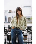 PRINTED BLOUSE WITH RUFFLES - $17.95