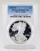 2003-W Silver American Eagle Proof Graded by PCGS as PR70DCAM - £199.75 GBP