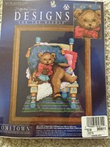 A Floppy Teddy Bear on Chair Hometown Counted Cross Stitch kit 14&quot; x 16” - £18.70 GBP