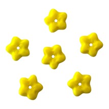 50 pcs Yellow Flower Cap Beads Opaque Czech Boho Glass Cupped DIY Jewlery 8x4mm - £3.94 GBP