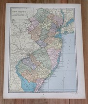 1928 Original Vintage Map Of New Jersey - £13.66 GBP