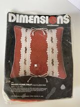 Vtg NEW Dimensions Needlepoint Kit 2084 Delicate Floral Eyelet 14” X 14”... - $27.47