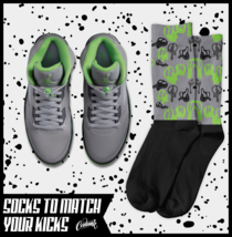 HAPPY Socks for J1 5 Green Bean Silver Flint Grey Chlorophyll 3 Neon 4 Shirt - £16.29 GBP