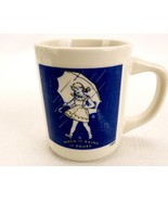 Vintage 1970s Morton Salt Ceramic Mug, 2-Color 1956 Umbrella Girl, #56-A - $20.02 CAD